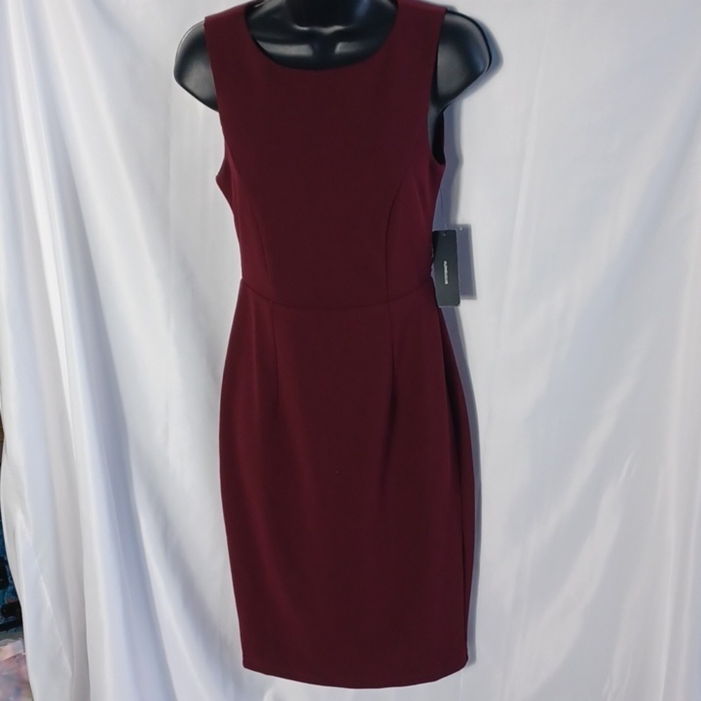 Lulus Dress, open back, Burgundy, lace detail